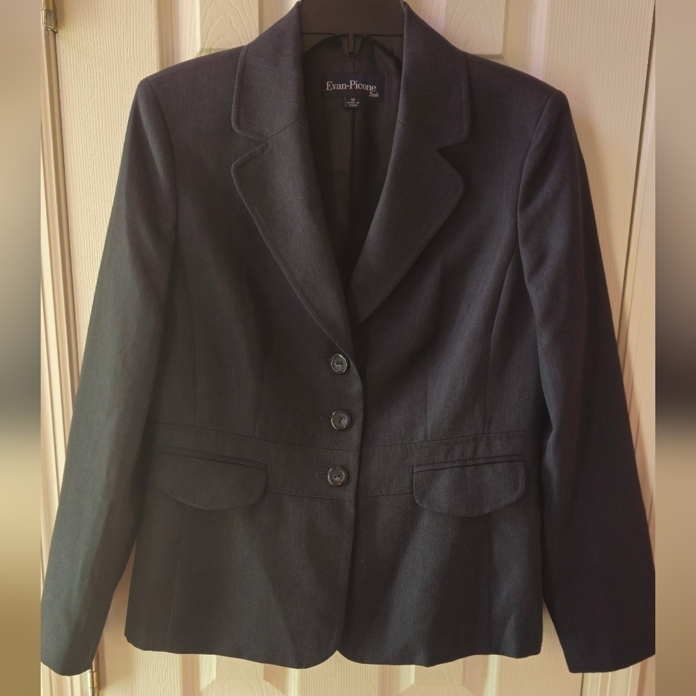 Evan Picone Navy Blue Women's Lined Blazer - Size 10